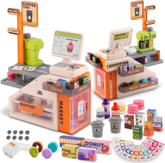 Interaktív pénztár mini kávézóval RICOKIDS RK-822