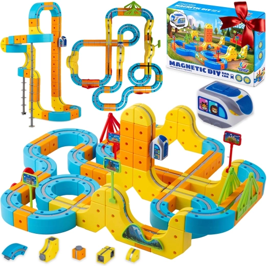 Mágneses építőjáték elektromos vonattal, Ricokids