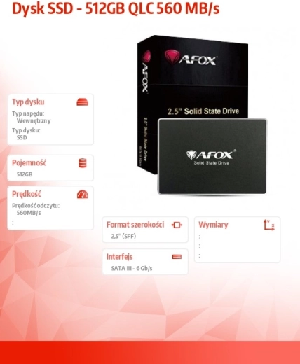 SSD meghajtó 512 GB QLC 560 MB/s