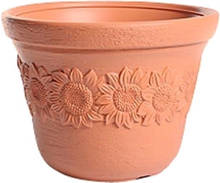 SUNNY virágtartó 30 cm téglavörös, dekorral