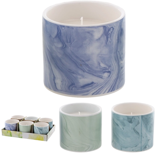 Dekoratív citronellagyertya Ferano 10 × 8 cm, kerámia tartó, vegyes színek