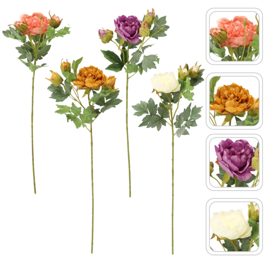 Mű ág pünkösdi rózsákkal, vegyes színekben