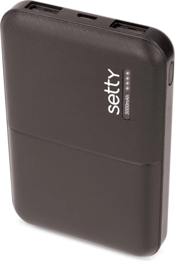Setty powerbank 5000 mAh fekete