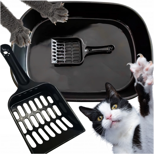 Nyitott macskaalom lapáttal, fekete 41 × 31 × 9 cm