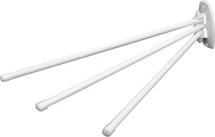 Háromkarú fém törölközőszárító, fehér
