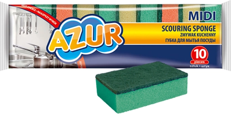 MIDI mosogatószivacsok, vegyes színek, 10 db