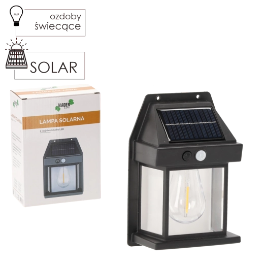 Napelemes fali LED lámpa mozgás- és szürkületérzékelővel