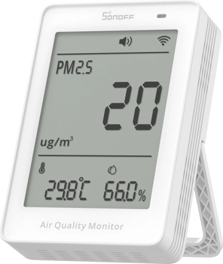 Sonoff AirGuard Wi‑Fi PM2.5/PM10 levegőminőség‑mérő LCD kijelzővel
