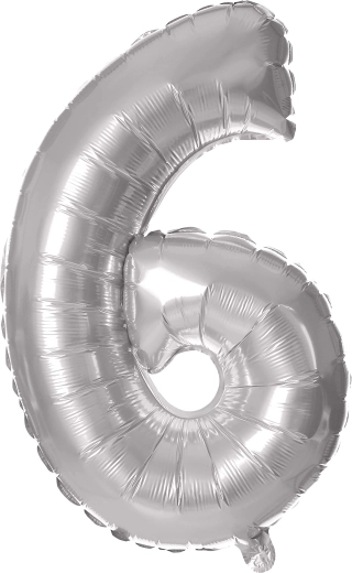 TORO fólia lufi szám 6, 30 cm, ezüst