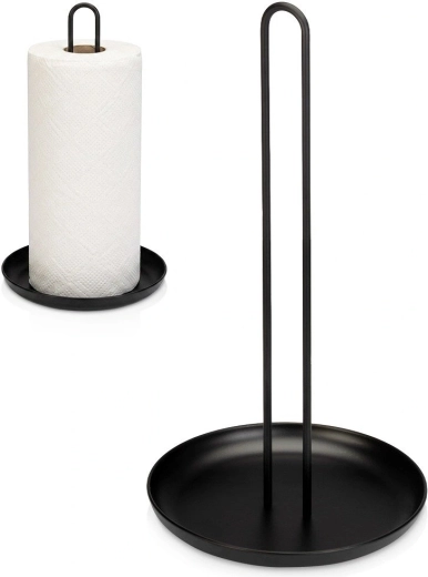 Vilde fekete fém papírtörlő-tartó állvány 32,5 cm - 1 db