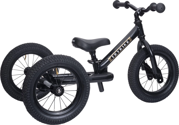 Trybike 2 az 1-ben gyerek futóbicikli és tricikli – fekete