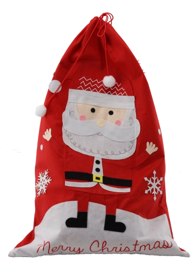 Karácsonyi ajándékzsák Mikulás motívummal 60 × 90 cm
