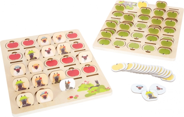 SMALL FOOT Találd ki, ki vagyok? 4 FRIENDS – fa memóriajáték 2 az 1-ben