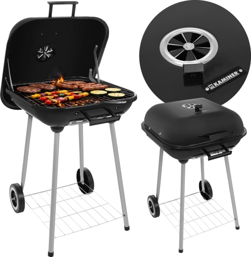 Kaminer kerti faszenes grill fedővel 77 × 53 × 46 cm