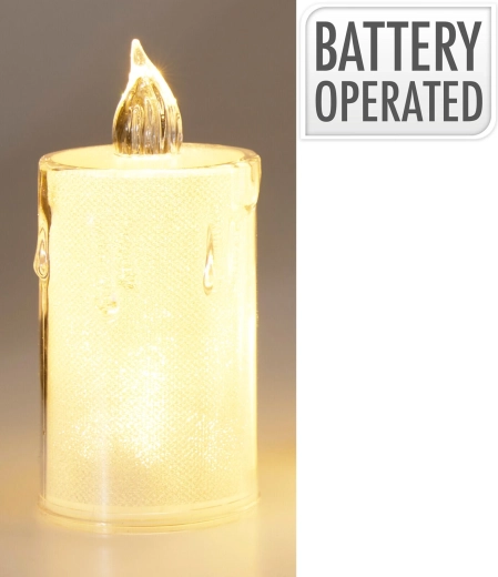 LED gyertya 10,5 cm átlátszó