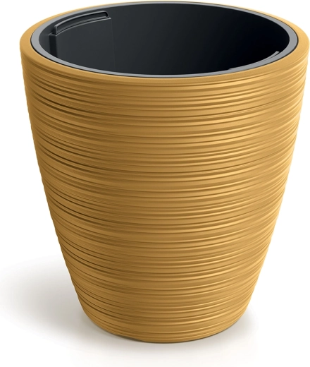 Kerek virágcserép VENA ROUND mustársárga 19,8 cm