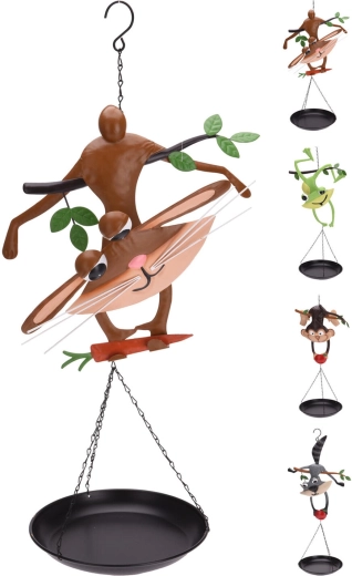 Fém madáritató és fürdető Állatka 39,5 × 21 × 67 cm, vegyes dekorok