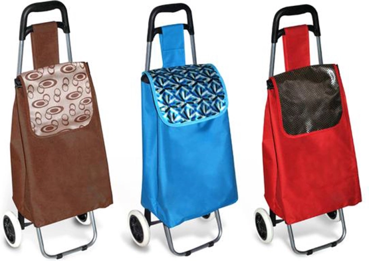 34 l-es kerekes bevásárlótáska ergonomikus fogantyúval
