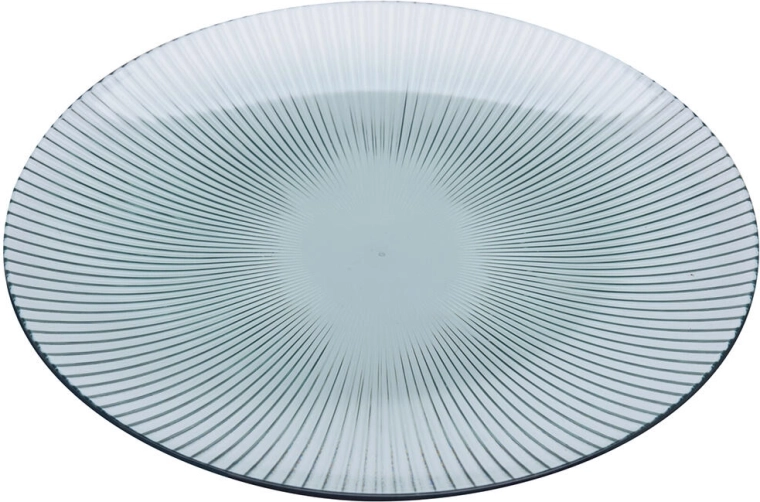 Kerek szervírozótálca csíkokkal, 25 cm, átlátszó műanyag