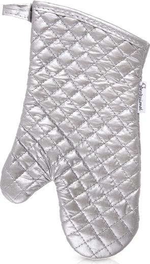 Pamut konyhai sütőkesztyű, ezüst, 33 cm