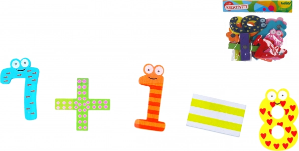 Fa mágneses számjegyek – 14 darabos készlet