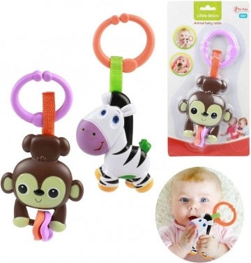 Állatos műanyag csörgő babáknak, 4 hónapos kortól