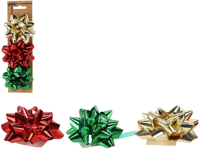 Ajándékmasni-készlet 7,5 cm – piros, arany és zöld