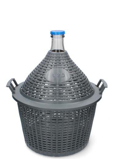 Üvegballon 20 l műanyag kosárral