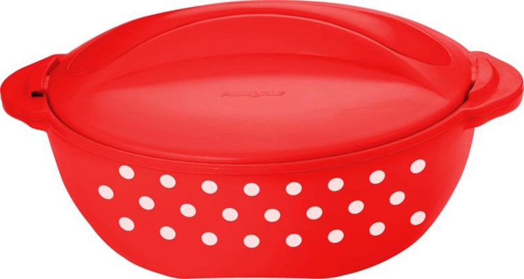 TORO termos tál 2 l – piros fehér pöttyökkel