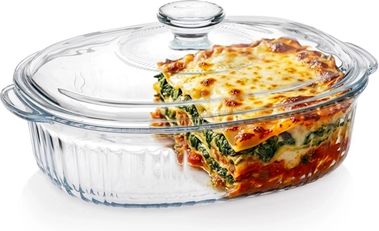 Üveg hőálló tál fedővel 1,6 l Vilde