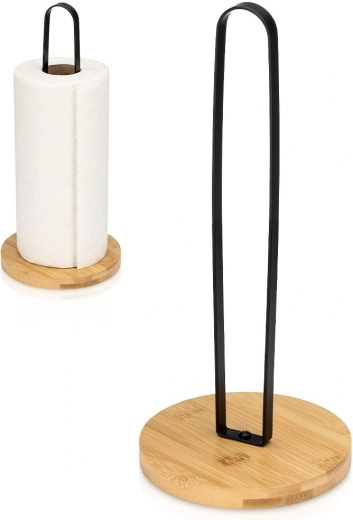 Vilde fém és bambusz papírtörlő-tartó állvány 33 cm