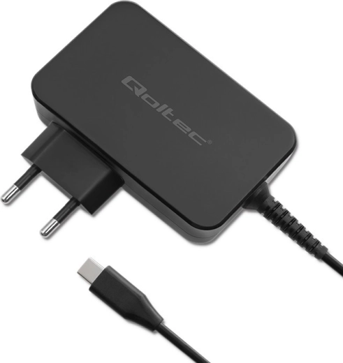 Qoltec GaN Power Pro USB‑C töltő 90 W fekete
