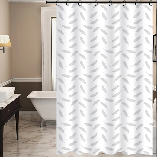 TORO Premium zuhanyfüggöny levélmintával 178 × 199 cm