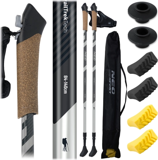 Neo-Sport túrabotok parafa markolattal, állítható 85–143 cm