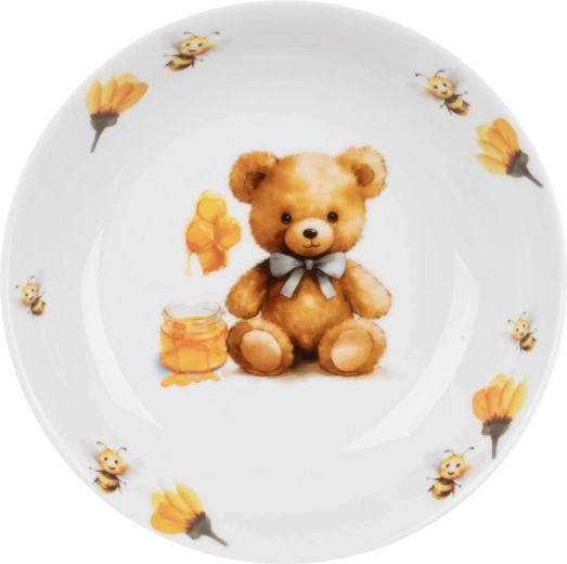 Gyerek mély porcelántányér Maci 19 cm