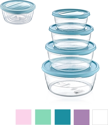 Trend Box 4 darabos kerek ételtároló doboz szett (0,3 l + 0,7 l + 1,1 l + 1,75 l)