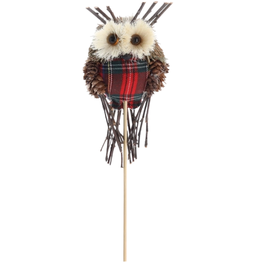 Karácsonyi bagoly dísz pálcán 30 cm