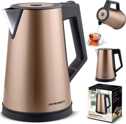 Elektromos vízforraló 1,7 l BERDSEN rézszínű KeepWarm funkcióval