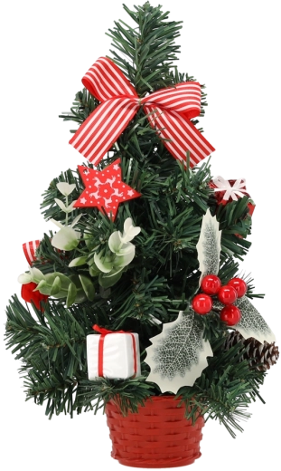 Mű karácsonyi fenyőcske 30 cm piros kaspóban