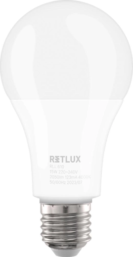 RETLUX RLL 610 E27 15 W-os LED-izzó, meleg fehér