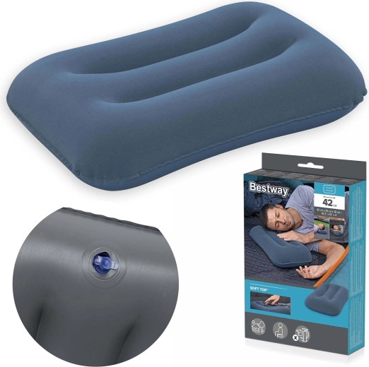 Felfújható velúrpárna Bestway 42 × 26 cm