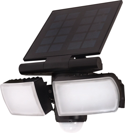 Solight LED napelemes kültéri reflektor érzékelővel, 8 W, 600 lm, fekete