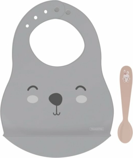 Szukorkával ellátott szilikon előke Tramontina Le Petit, nyuszi, rózsaszín