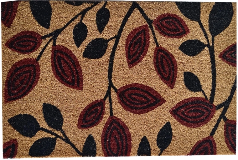 Kókuszrost és PVC lábtörlő 40 × 60 cm – Levélminta