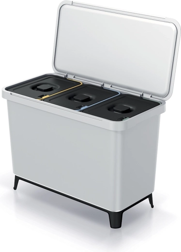 Prosperplast Systema szelektív hulladékgyűjtő 3×10 l, fali és szabadon álló