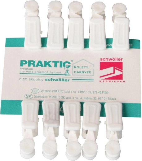 Csipesz U-sínekhez, fehér, 10 db