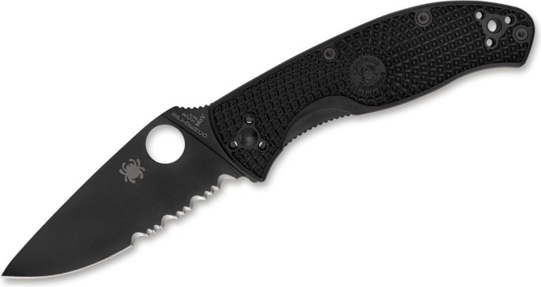 Spyderco Tenacious Lightweight Black zsebkés 8,6 cm, teljesen fekete, FRN