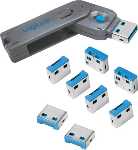 USB-portblokkolók kulccsal – 8 db