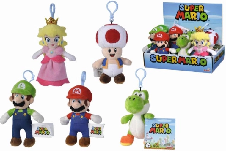 Plüss kulcstartó Super Mario, 12,5 cm, 5 féle, DP12