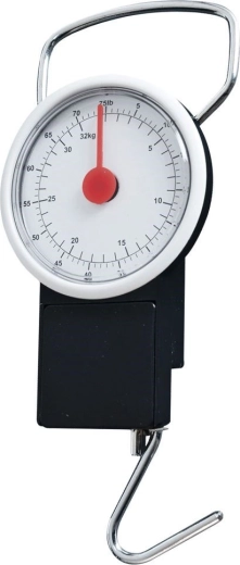 Mechanikus poggymérleg kihúzható mérőszalaggal, 32 kg